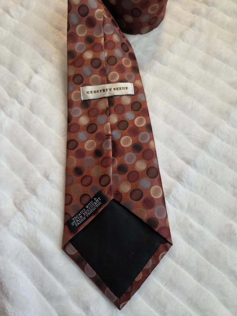 Vintage Geoffrey Beene Burgundy Polka Dot Silk Tie